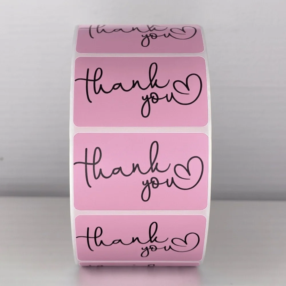 Thank You Stickers Mint Green Heart | Cute Small Business Packaging Labels